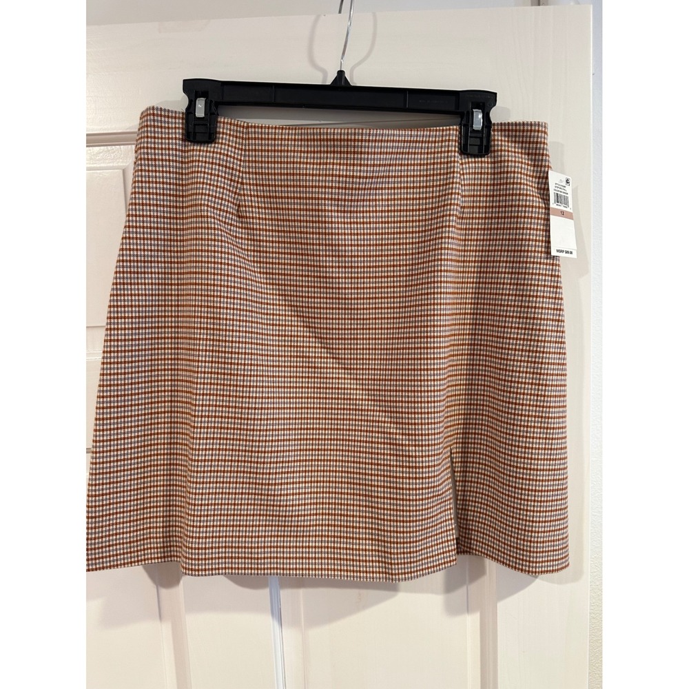 NWT 1.STATE Plaid Mini Skirt Ginger